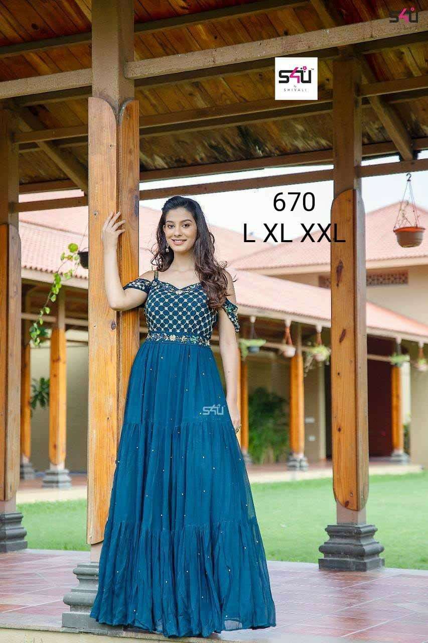 s4u 670 classy designer party wear combo set of long gowns