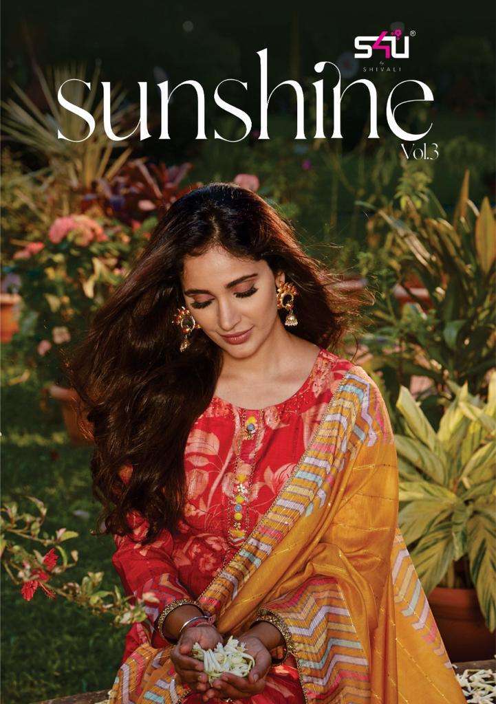 s4u sunshine vol 3 series 301-306 Muslin readymade suit 