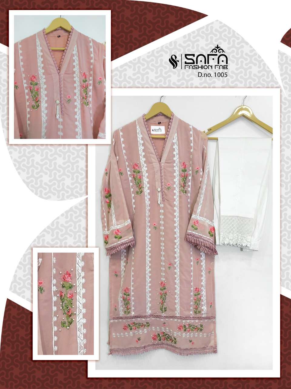 SAFA FASHION FAB SF-1005 DESIGNER PURE GEORGETTE TUNIC 