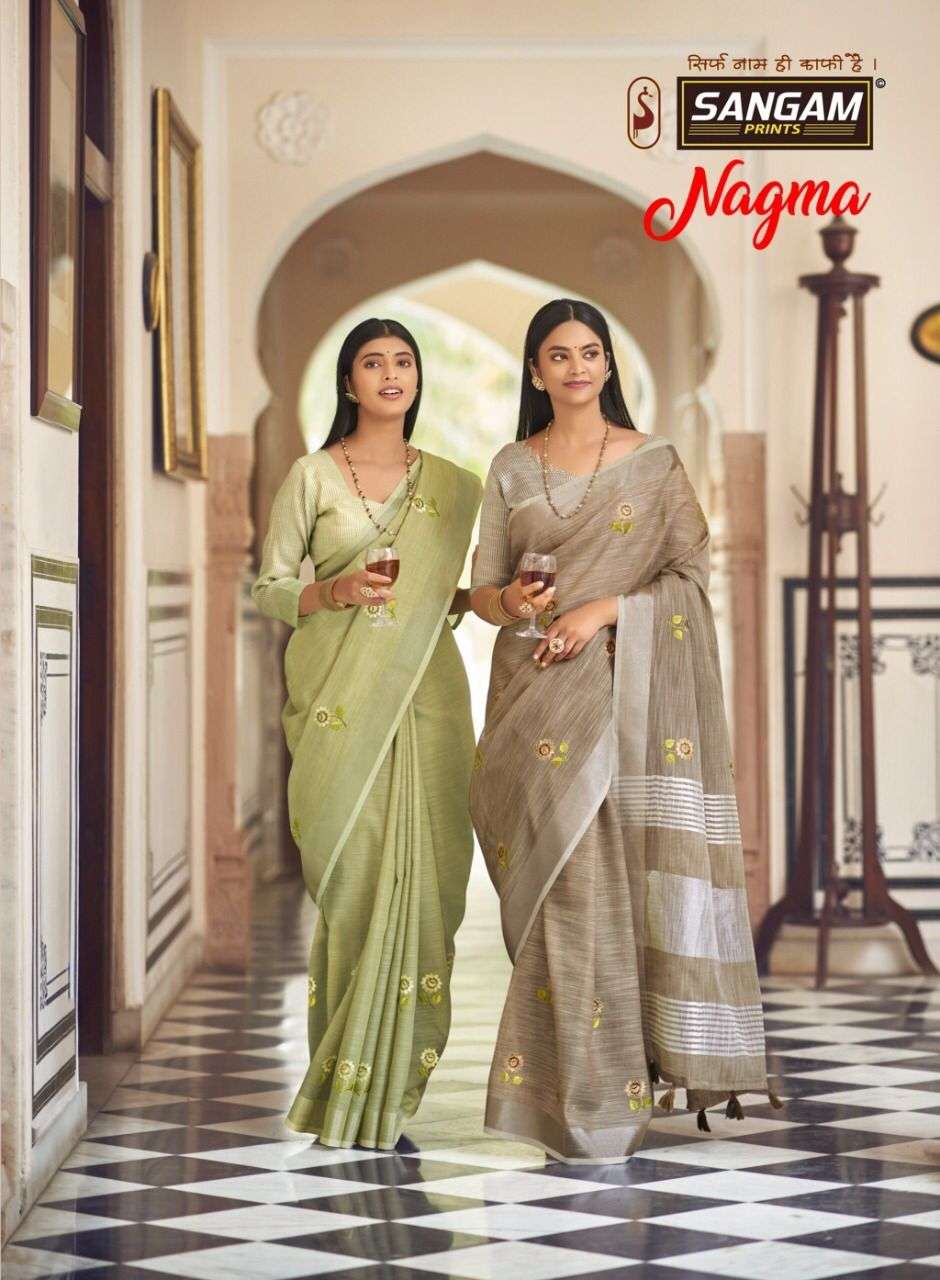 SANGAM NAGMA DESIGNER LINEN SAREE