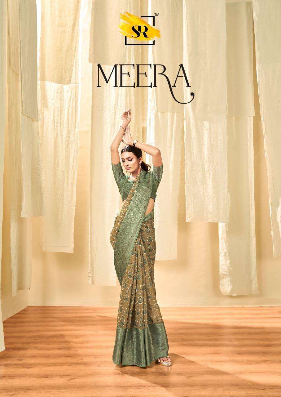 SR MEERA-8 DESIGNER SOFT COTTON SILK JADQUARD PANNEL BORDER SAREE 