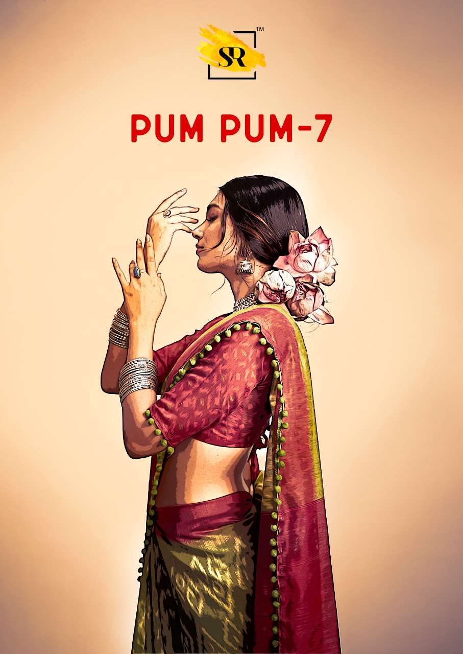 sr pum pum vol 7 mul mul cotton saree with pum pum border