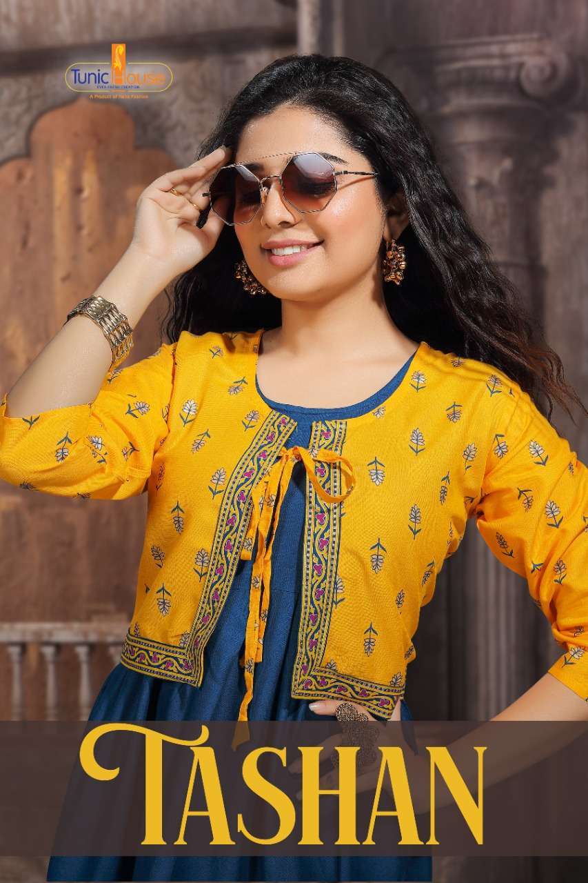 tunic house tashan series 18001-18006 Rayon Daman Gold prints kurti