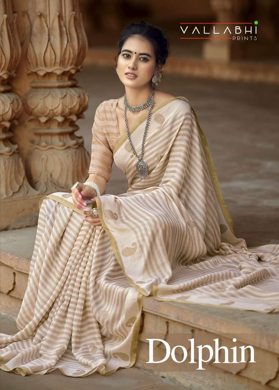 vallabhi dolphin series 13961-13968 chiffon print saree