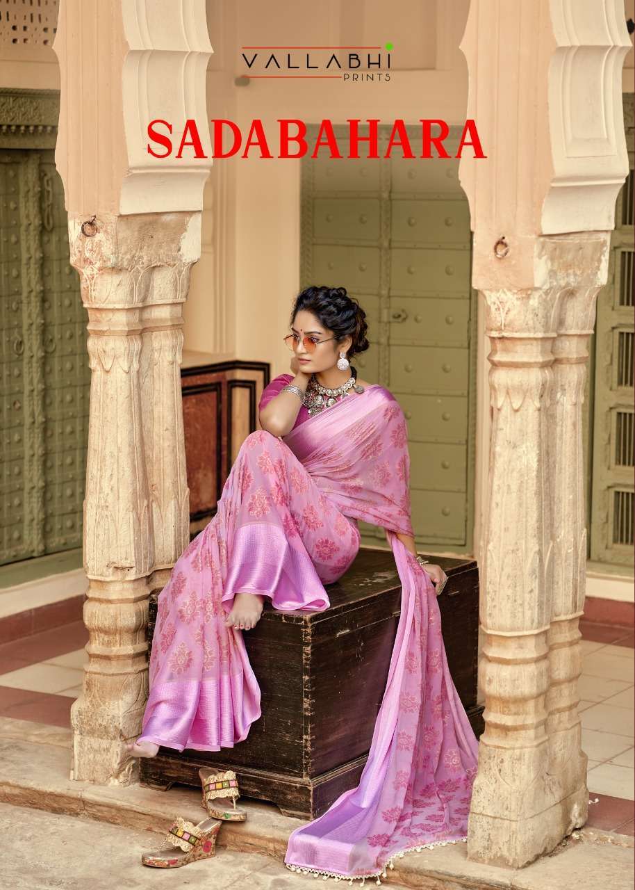 vallabhi sadabahara series 14471-14478 Moss Print saree