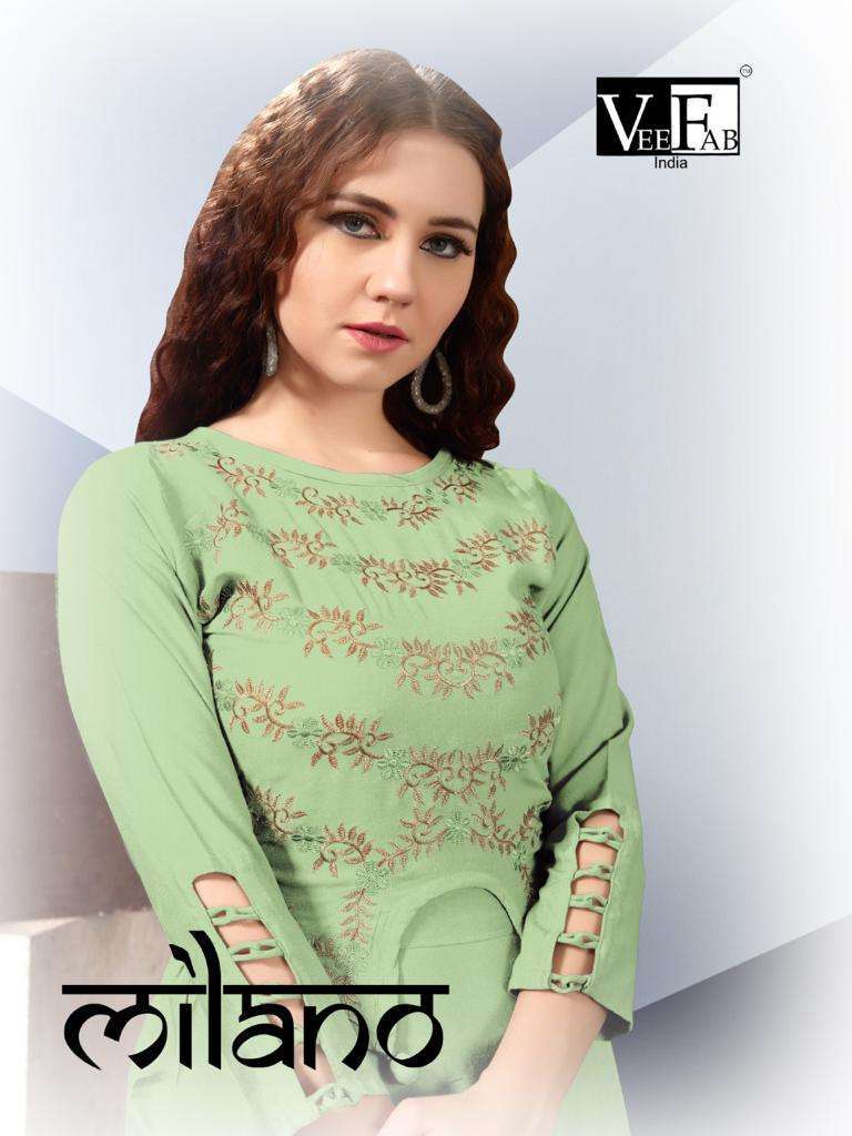 vee fab milano series 101-106 Rayon 14 kg with embroidery kurti 