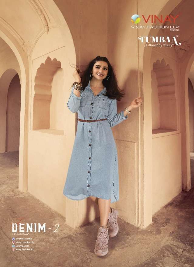 vinay tumbaa denim vol 2 series 39571-39578 pure denim kurti 