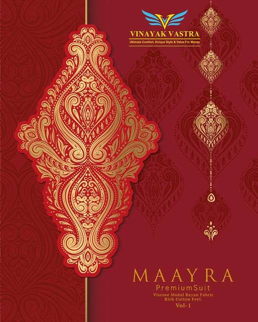 Vinayak Vastra Mayraa Vol 1 series 5001-5018 rayon printed suit 