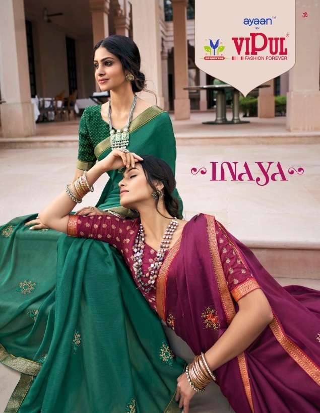 vipul fashions inaya cat 483 series 48303-48311 chiffon dyed saree