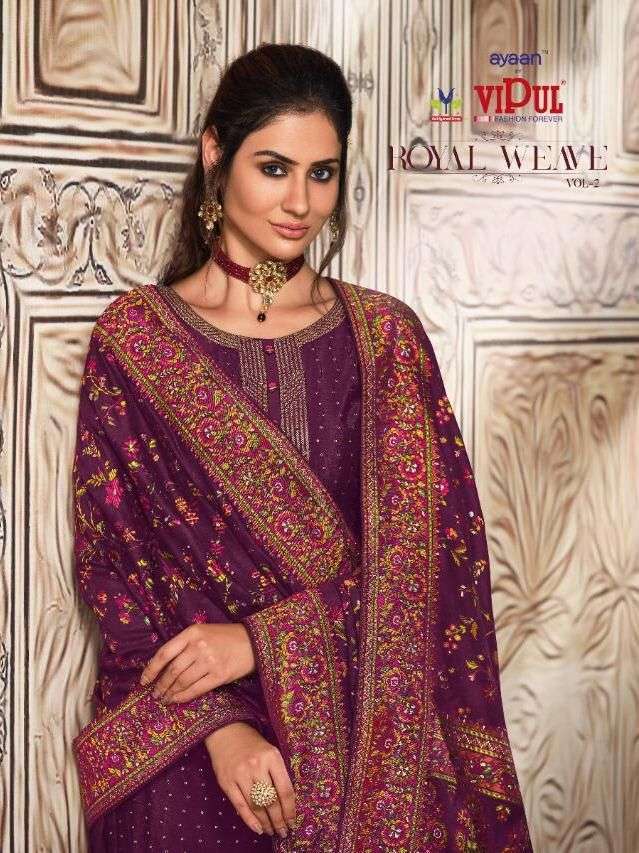 vipul royal weave vol 2 series 4751-4756 Chinnon work suit