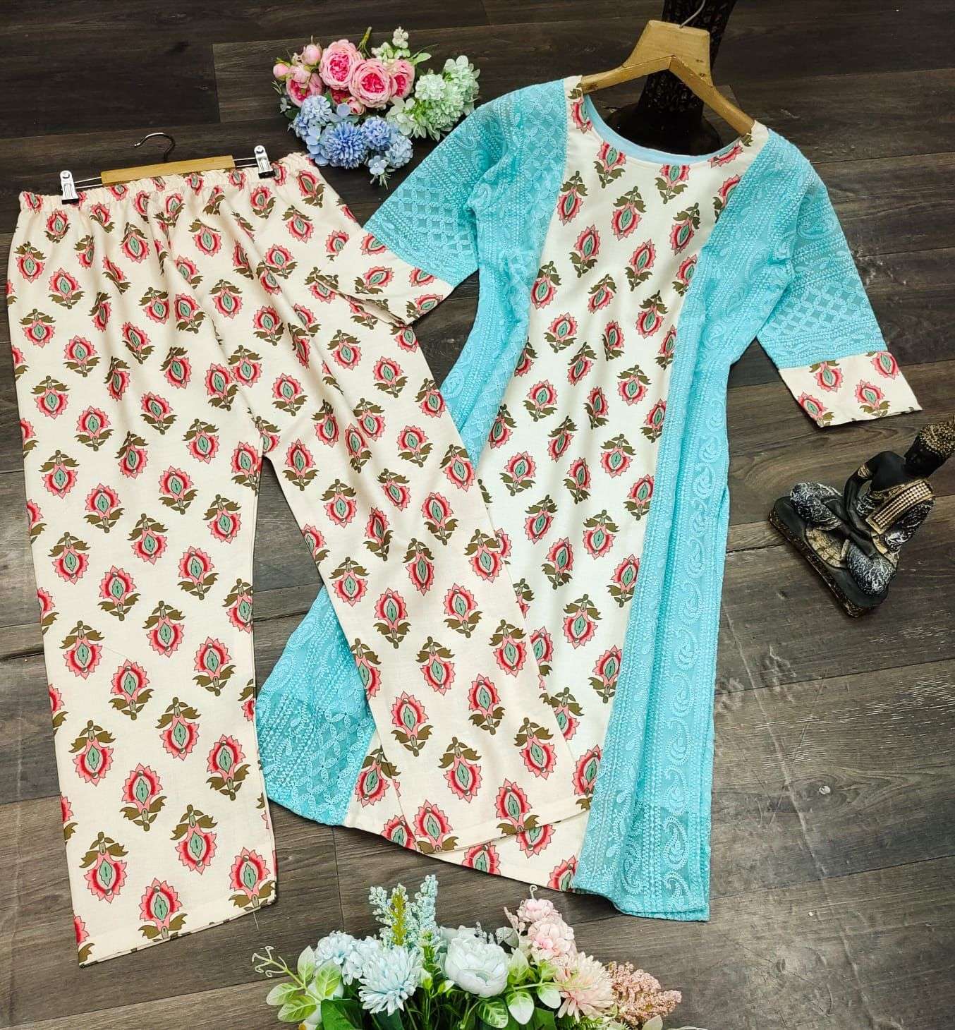X-LADY CHIKANKARI 4 COLORS DESIGNER GEORGETTE KURTI 