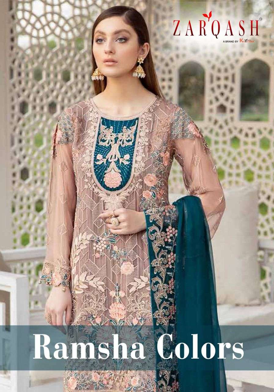 ZARQASH RAMSHA COLORS Z-2020 DESIGNER FAUX GEORGETTE SUIT 