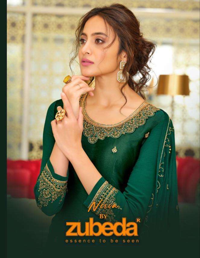 zubeda nirva series 22101-22108 satin georgette embroidery suit