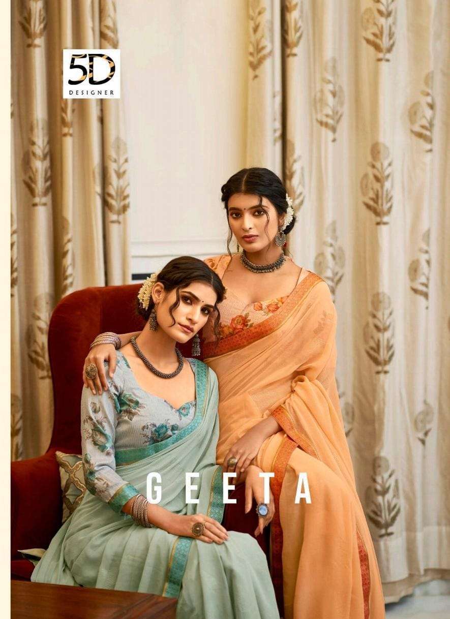 5d designer geeta series 3721-3728 georgette saree