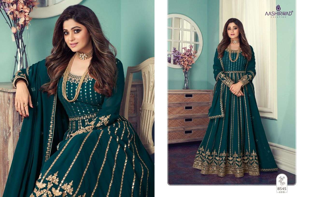 AASHIRWAD GULNAR DESIGNER REAL GEORGETTE SUIT 