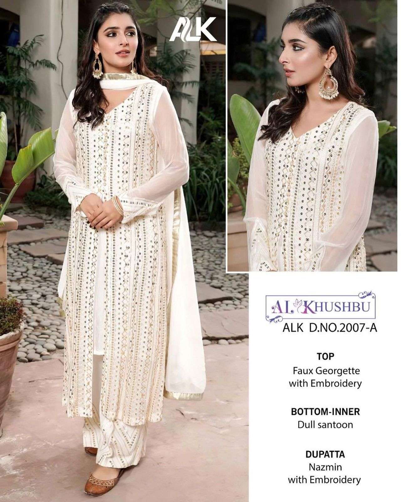 al khushbu alk 2007 georgette with heavy embroidered suit 