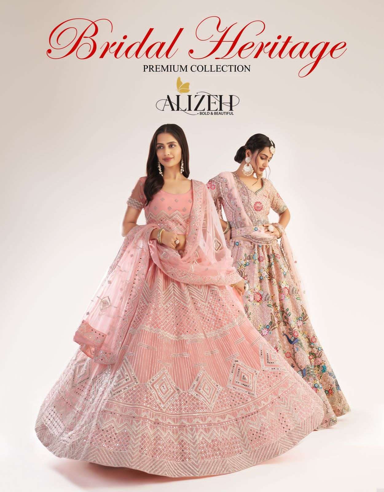 alizeh bridal heritage premium series 1047-1059 butterfly net lehenga