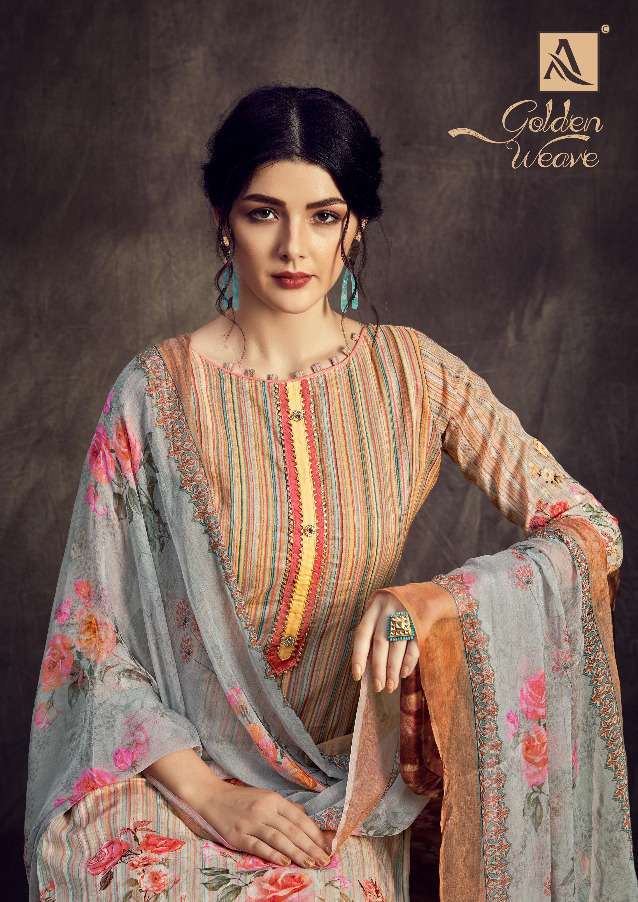 alok suit golden weave series 631001-631008 pure superior cotton suit