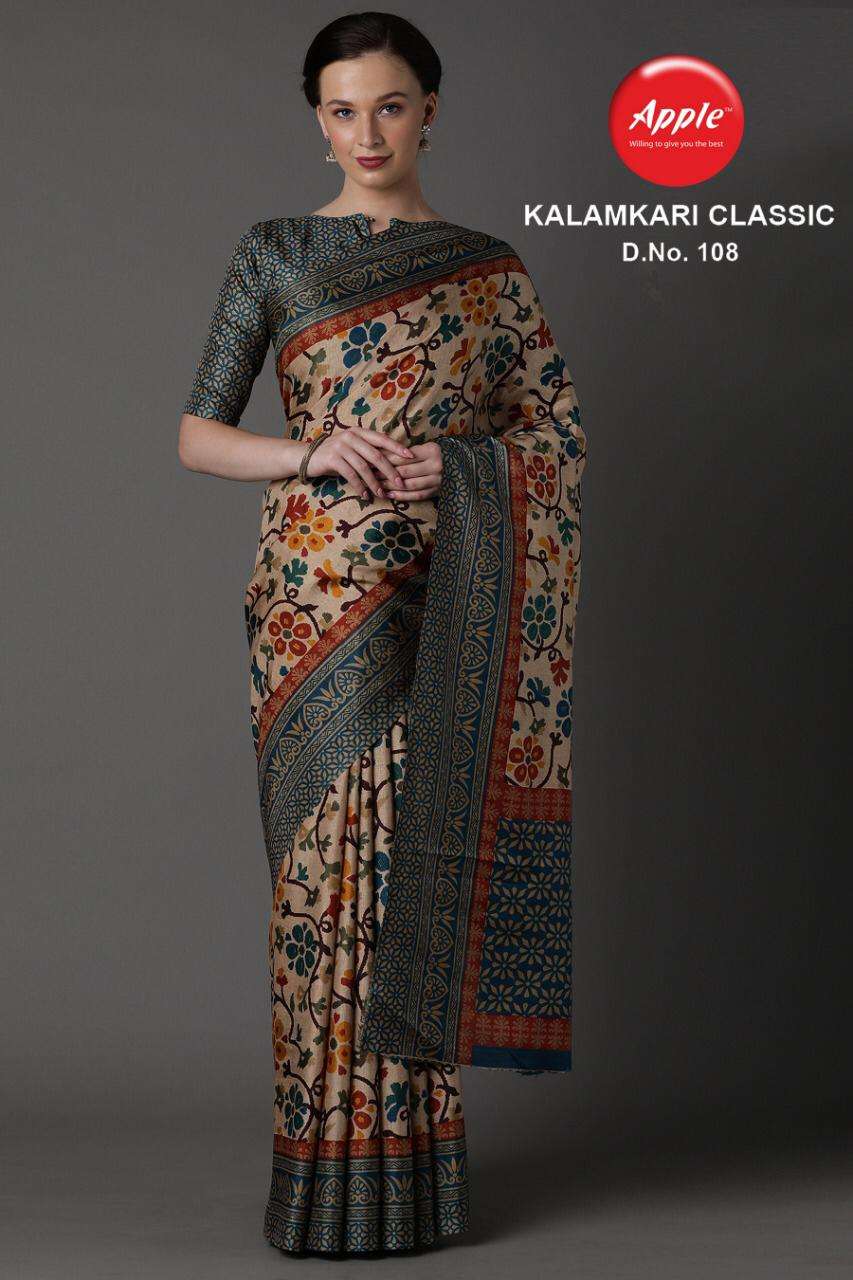 Apple Kalamkari Classic series 101-108 manipuri silk saree