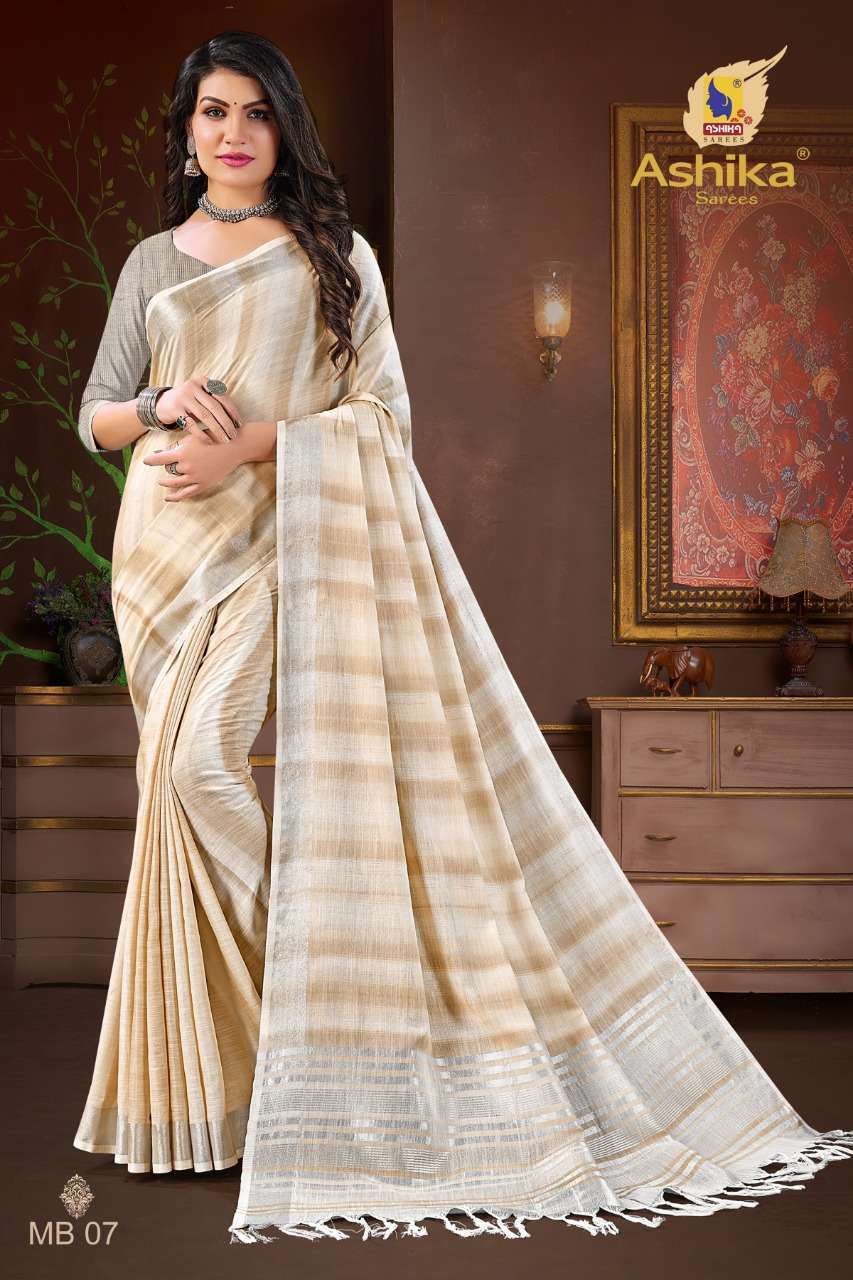 ashika matka beauty series 01-08 Cotton Linen Shibori saree