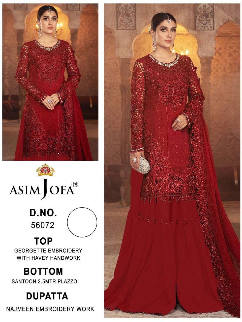 ASIM JOFA 56072 DESIGNER GEORGETTE SUIT 