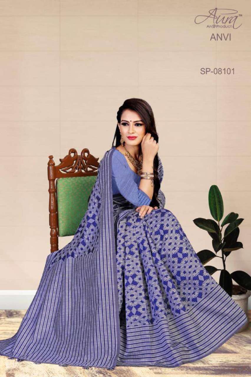 aura anvi series 08101-08106 Soft Cotton saree