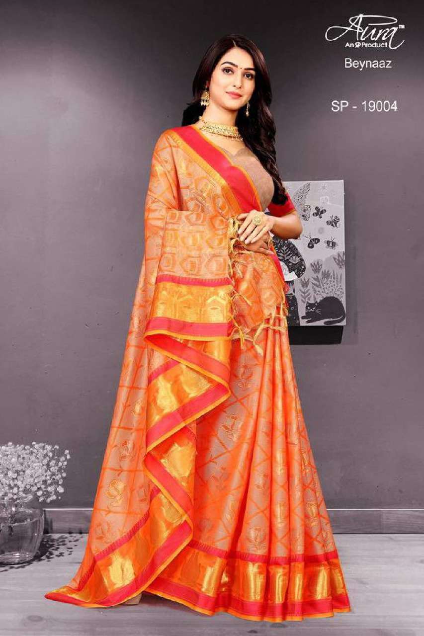 Aura beynaaz series 19001-19004 Soft Cotton saree