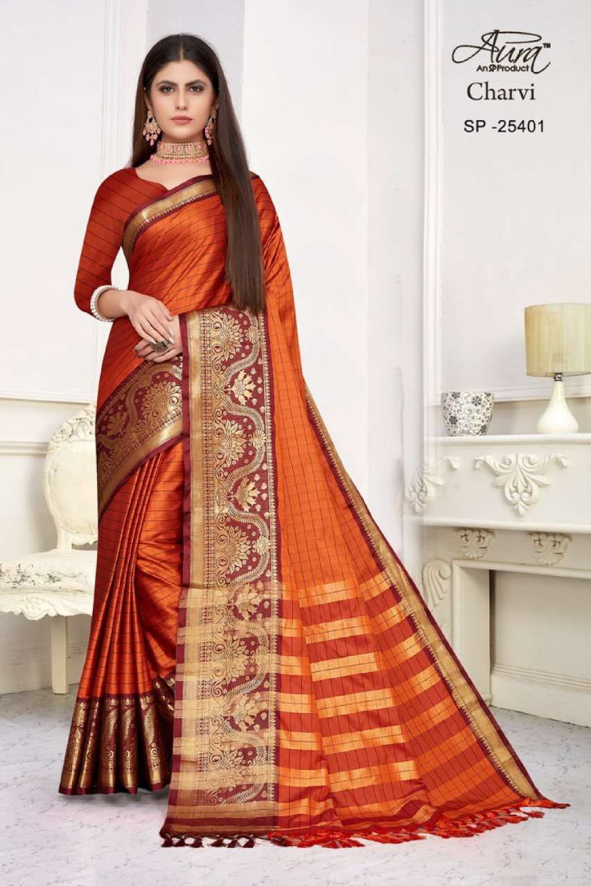 Aura charvi series 25401-25408 Soft Cotton saree