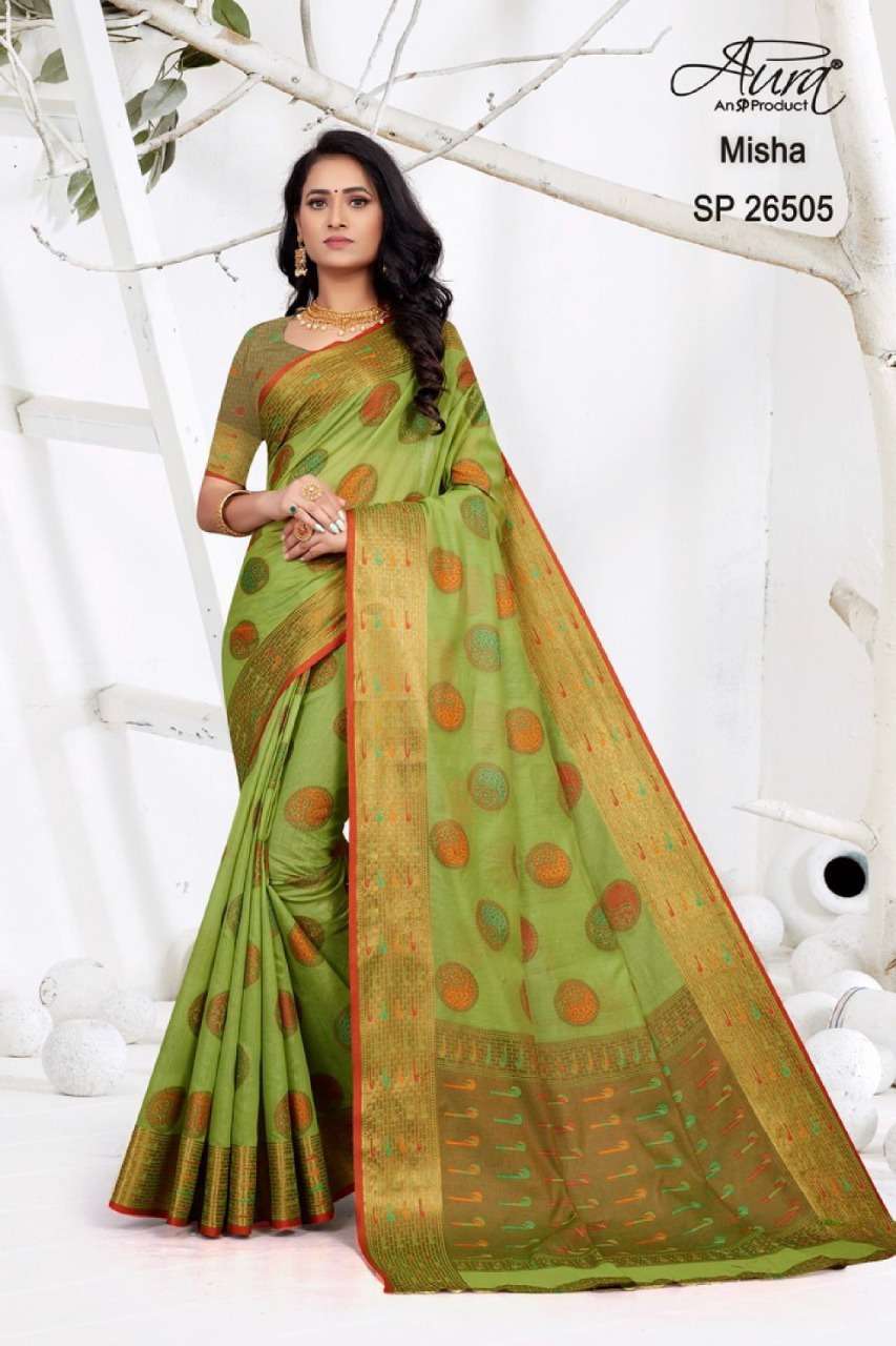 Aura misha series 26501-26506 soft cotton saree