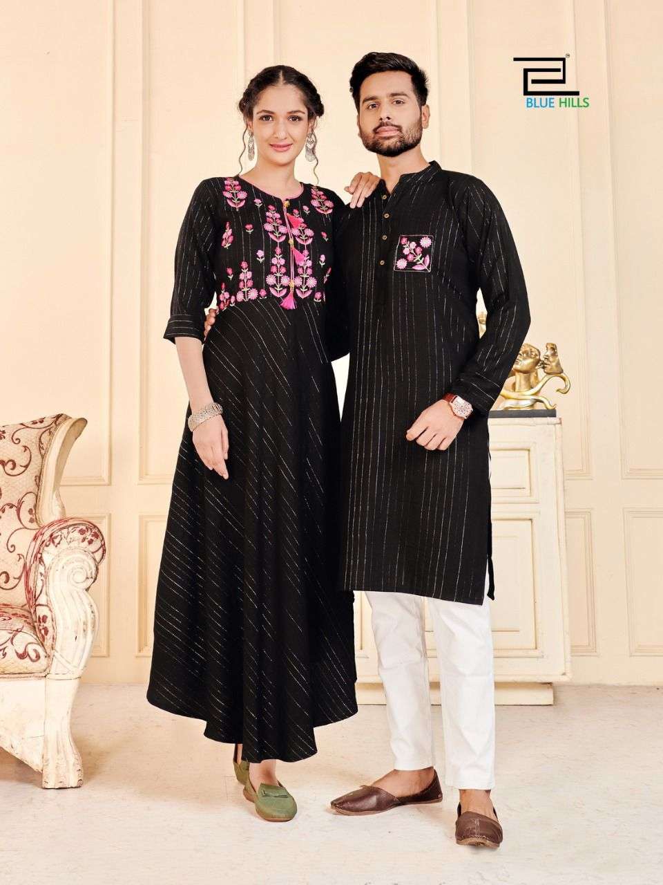 BLUE HILLS COUPLE GOALS 3.0 DESIGNER RAYON LUREX KURTI 