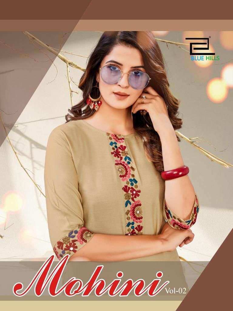 blue hills mohini vol 2 series 1001-1006 Rayon 14 kg kurti