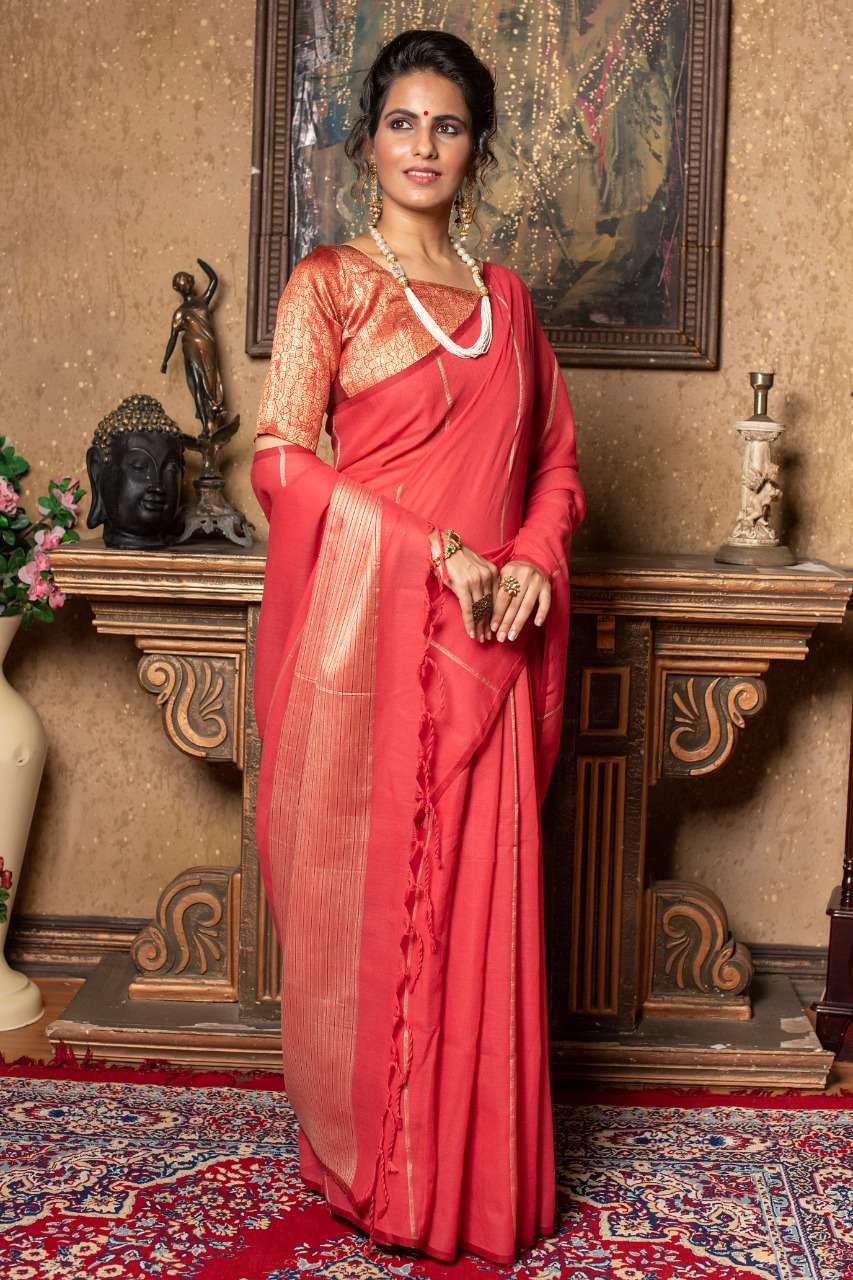 BT-07 DESIGNER PURE LINEN SAREE 