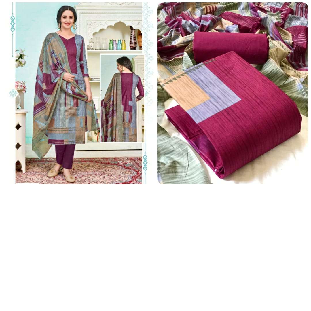 BT-07 PAKISTANI CATALOG DESIGNER CAMBRIC COTTON NON CATALOG SUIT 