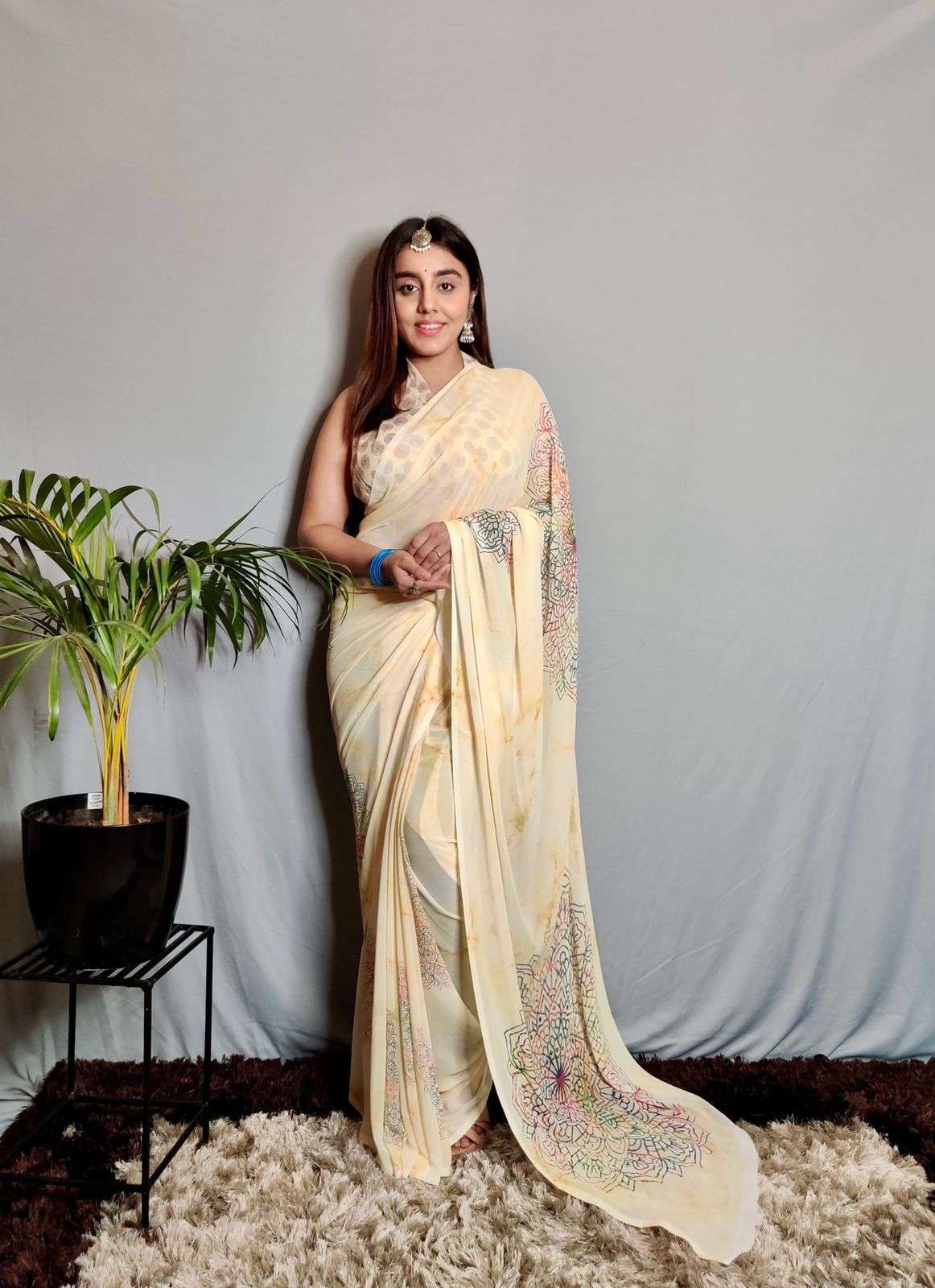 BT-12 DESIGNER PURE BEMBERG DIGITAL PRINT SAREE 