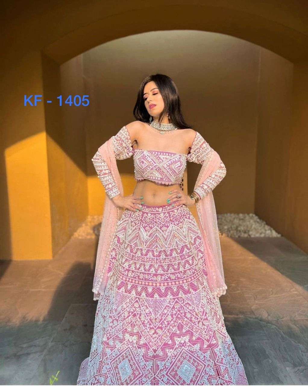 BT-13 KF-1405 DESIGNER SOFT NET LEHENGA 