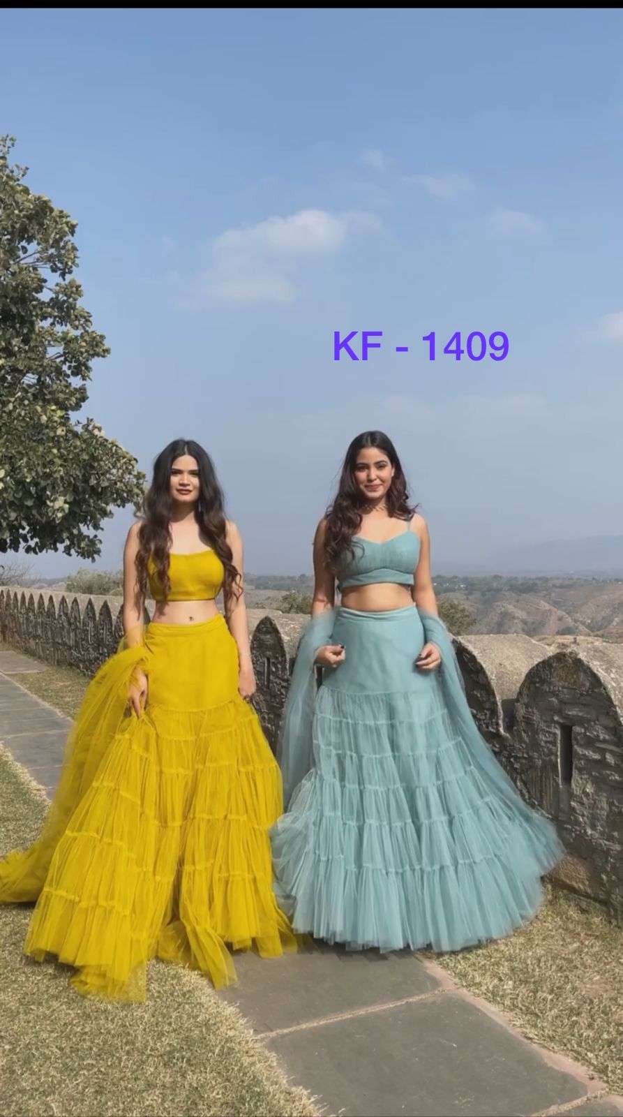 BT-13 KF-1409 DESIGNER SOFT NET LEHENGA 