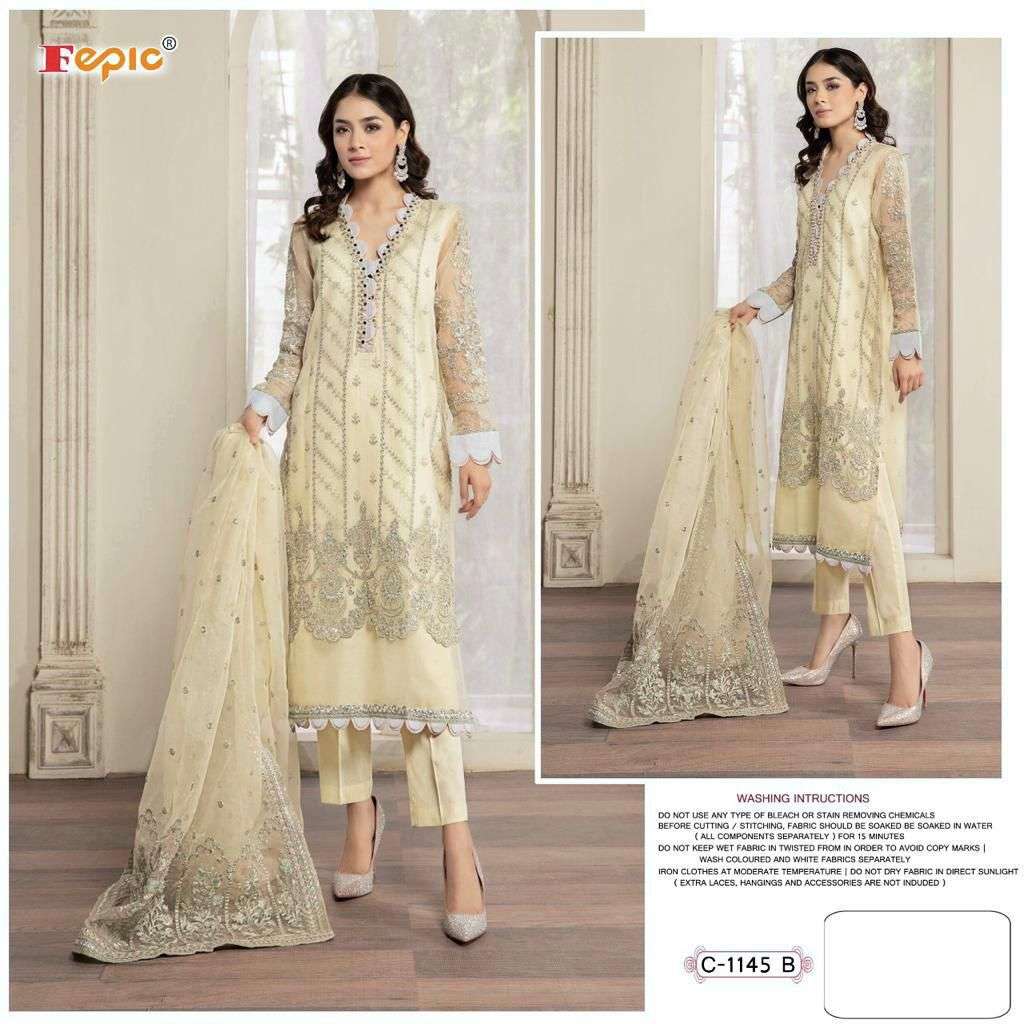 FEPIC ROSEMEEN C-1145 DESIGNER PURE ORGANZA SUIT 