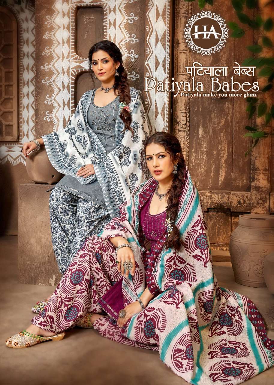 harshit patiyala babes series 893001-893010 pure soft cotton suit 