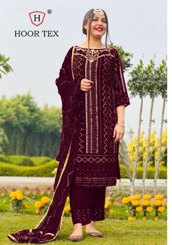 hoor tex 18016 heavy georgette with embroidery work suit