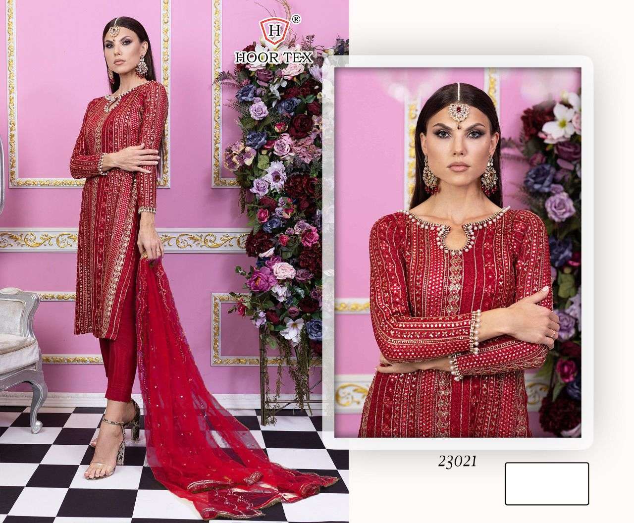 HOOR TEX 23021 DESIGNER FAUX GEORGETTE SUITS 