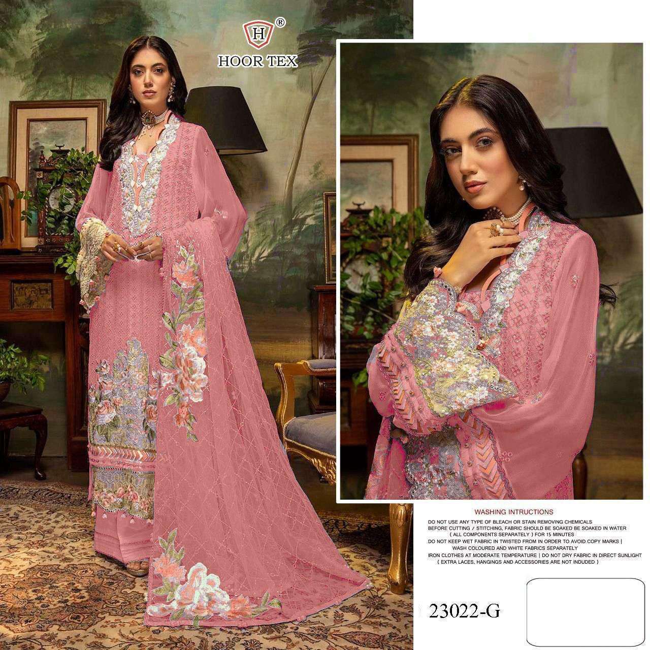 hoor tex 23022 colours Faux Georgette Embroidery Work suit