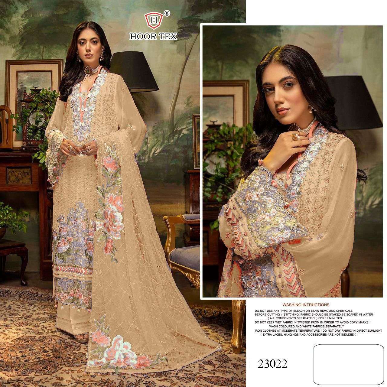 HOOR TEX 23022 DESIGNER FAUX GEORGETTE SUIT 