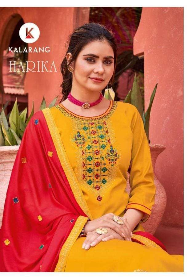 kalarang harika series 3591-3594 jam silk cotton suit 