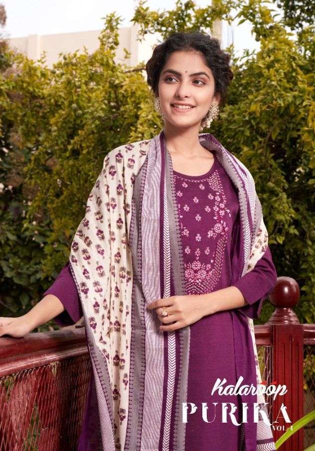 kalaroop purika vol 4 series 12919-12924 chinon silk readymade suit 