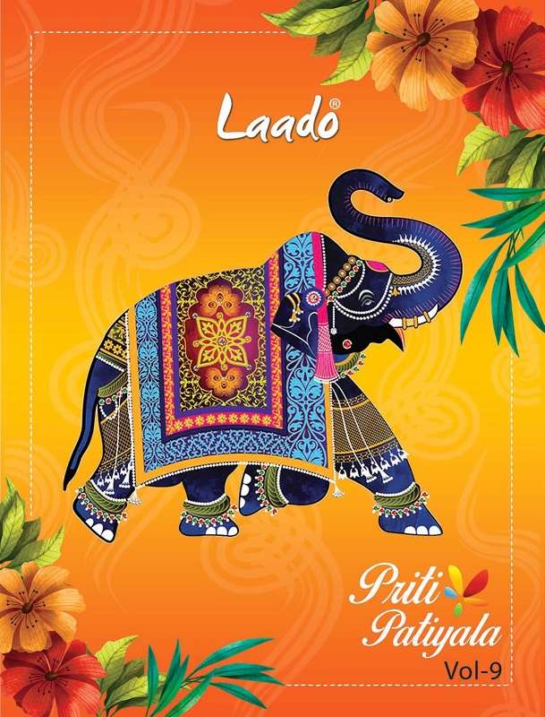 Laado Priti Patiyala Vol-9 series 9001-9020 Pure Heavy Cotton readymade suit