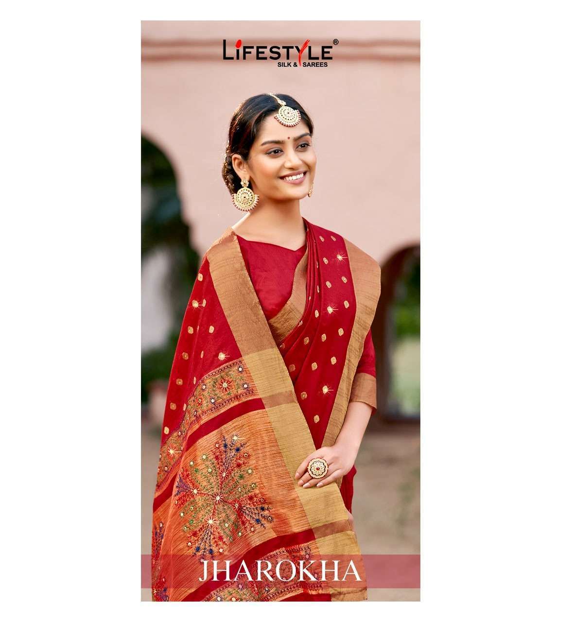 lifestyle jharokha series 80101-80106 raw silk saree