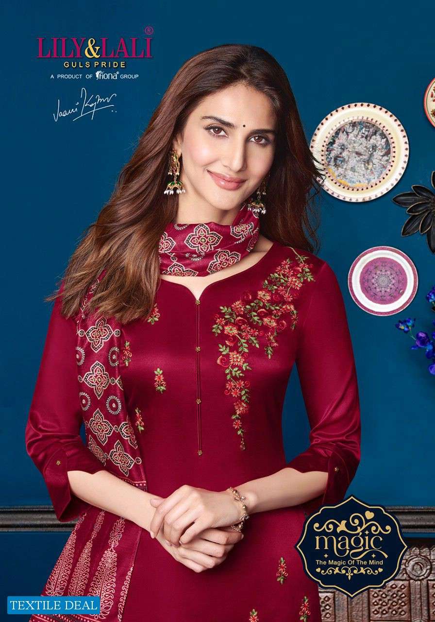 lily & lali magic series 8011-8018 Mulberry Silk readymade suit 