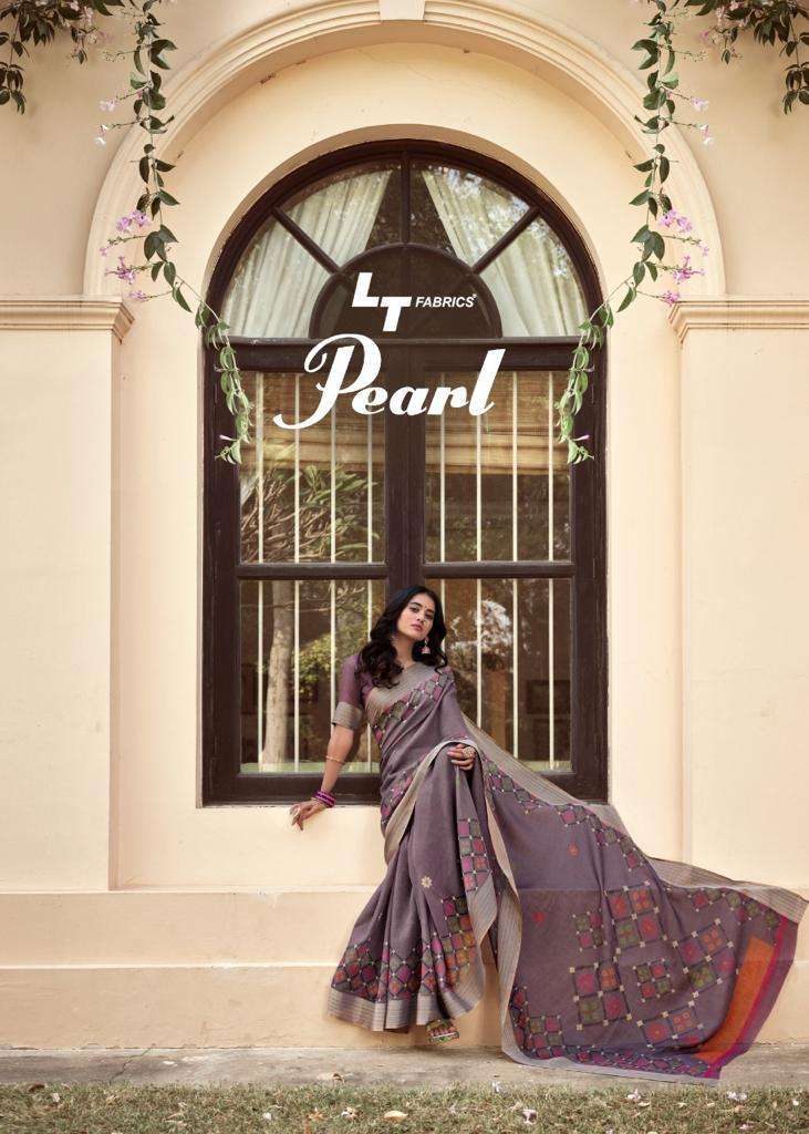 lt fashions pearl series 8001-8010 pure linen cotton saree