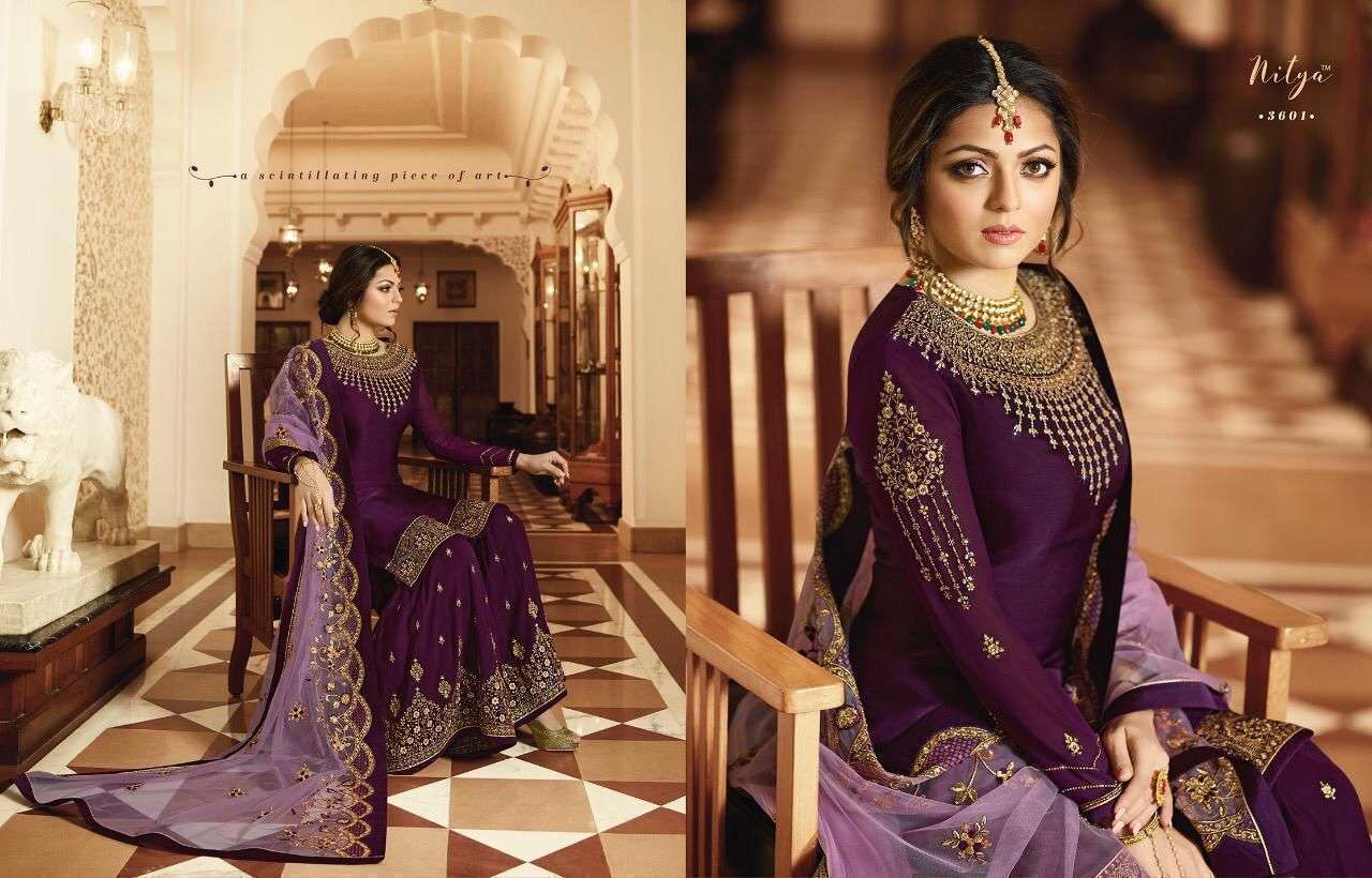 LT NITYA 3601 DESIGNER SATIN GEORGETTE SUIT 