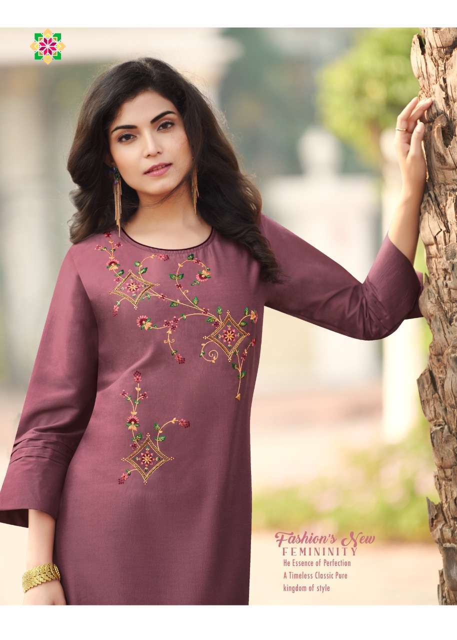 m i textile mili vol 9 series 9001-9006 fancy silk kurti 